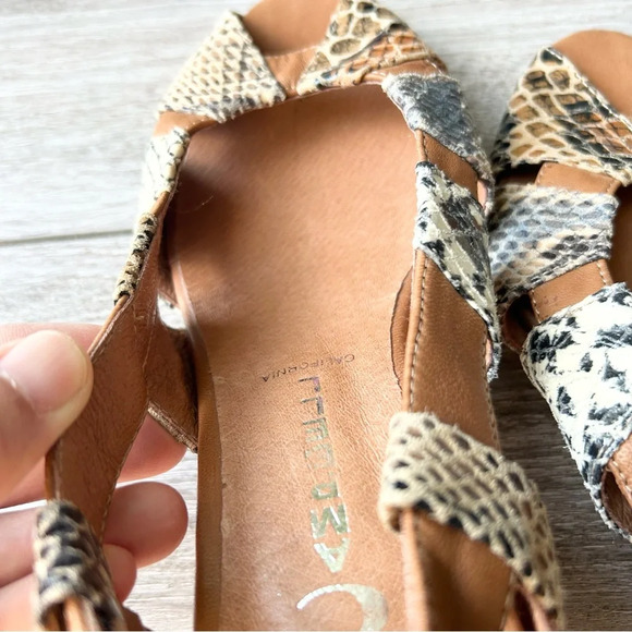 Jeffrey Campbell California Snakeskin Open Toe Slingback Pumps - Picture 9 of 12